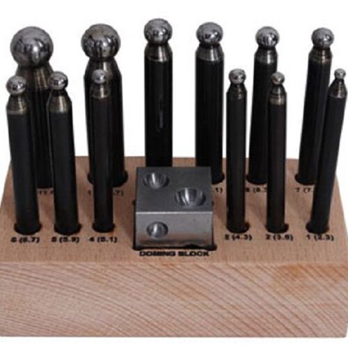 Jewelers 14pc Dapping Punch Set With Wooden Stand 1 Etsy