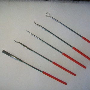 5 Pc 5 1/2&quot; Diamond Riffler Needle File Set PVC Dipped Handles