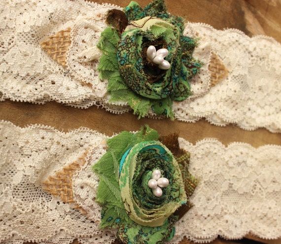 Country Wedding Garter Burlap Wedding Garter Country Garter Etsy