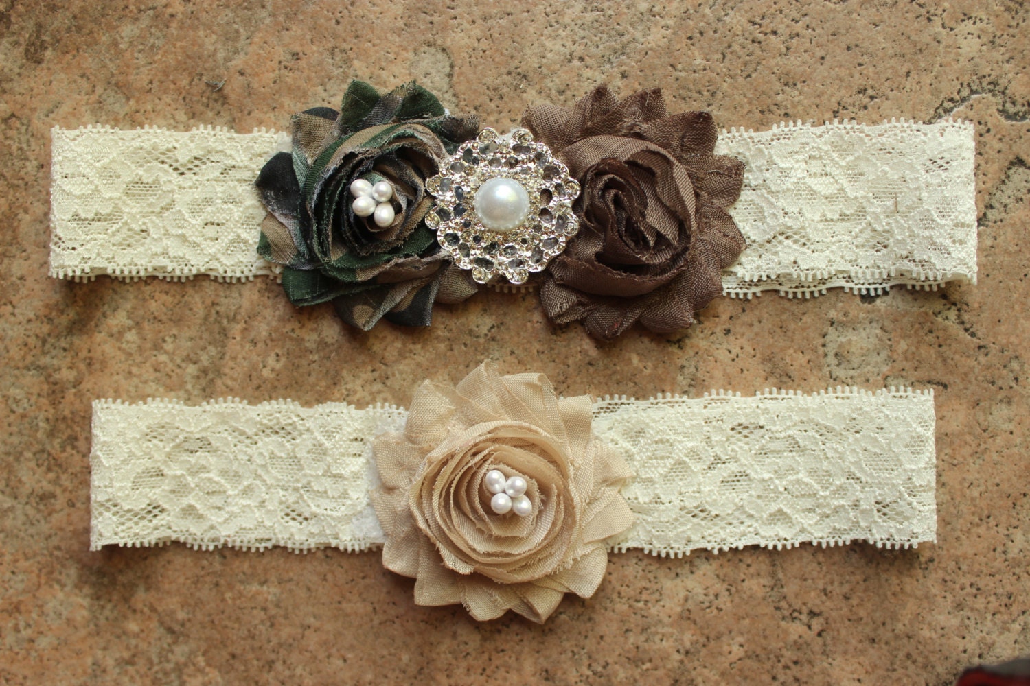 Camo Garter Set Army Camouflage Wedding Garters Military Etsy