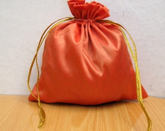 10 pcs.Draw string bags/ return gift bags/Gift bags/ silk  bags/ party bags/ multi purpose bags.