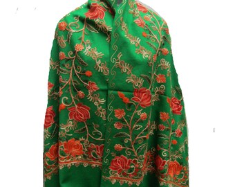Multicolored Stole/ Black Stole/ Embroidered Shawl/ Fashion Scarf