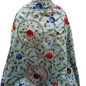 Phulkari scarf/ phulkari dupatta/ floral scarf/ chanderi scarf/ wrap/  multicolored scarf/  embroidered stole/ gift scarf / gift ideas.