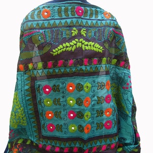 Szalik Phulkari/ szalik phulkari dupatta/ szalik madhubani/ szalik chanderi/chusta/ wielobarwny szalik/haftowana dupatta/szalik na prezent/pomysły na prezent.