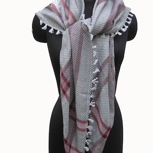 Men scarf/ check scarf/ multicolored scarf / cotton scarf/ square scarf/  large scarf/ tassel scarf/ scarf/ gift ideas.