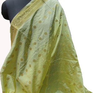 Banarasi scarf/ hand loom scarf/ silk scarf/  dupatta/ yellow scarf/ fashion scarf/ gift scarf / gift ideas.