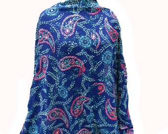 Hand Embroidered Phulkari Dupatta: Multicolored Georgette Scarf