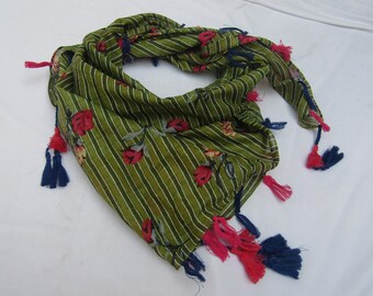 Combo offer/ 2 cotton scaves/ square scarves/  multicolored scarf/ tassel scarf/ fashion scarf/ gift scarf / gift ideas.