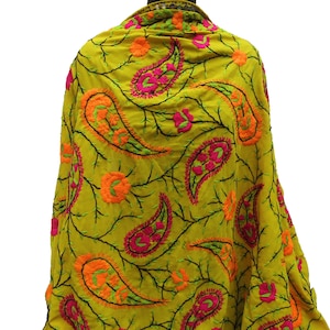 Szalik Phulkari/chusta Phulkari/chusta z żorżety/chusta/chusta wielokolorowa/chusta haftowana/chusta na prezent/pomysły na prezent.