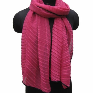 Magenta/ rosa Schal/ langer Schal/ gestreifter Schal/ Unisex Schal/ Spitzenschal/ für Ihn/ für Sie/ Schal/ Geschenkideen.