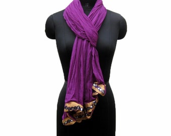 Purple scarf/ chiffon scarf/ turkish scarf/ scarf/ fashion scarf/ lace scarf / plain scarf/ gift scarf / gift ideas.