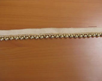 9 meter. Gouden kralenkant, bruidsversiering, rand, rand (ongeveer 355 inch)
