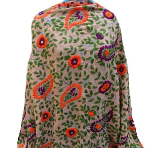 Szalik Phulkari/ szalik Phulkari dupatta/ szalik z żorżety/ szalik/ szalik wielokolorowy/ haftowany dupatta/ szalik na prezent/ pomysły na prezent.