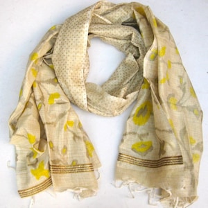 Hand printed scarf/ multicolored  scarf/ cotton silk scarf/  polka dots scarf/handloom scarf/ gift scarf / gift ideas.