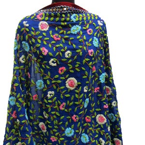 Szalik Phulkari/ szalik Phulkari dupatta/ szalik z żorżety/ szalik/ szalik wielokolorowy/ haftowany dupatta/ szalik na prezent/ pomysły na prezent.