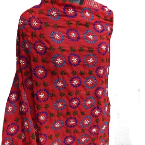 Szalik Phulkari/Phulkari dupatta/szalik z żorżety/szalik/szalik wielokolorowy/szalik haftowany/szalik na prezent/pomysły na prezent.