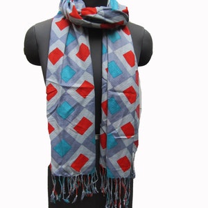 Geometrical print scarf/ cotton scarf/ fashion scarf/ gift scarf / multicolored scarf/ / gift ideas.