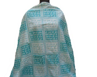 Prayer scarf/ Om scarf/ Hare rama Hare Krisha scarf/ meditation scarf/ cotton scarf/  alphabet scarf/ yoga scarf/ gift scarf / gift ideas.