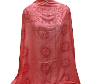Prayer scarf/ Om scarf/ fashion scarf/ meditation scarf/ cotton scarf/  alphabet scarf/ yoga scarf/ gift scarf/gift ideas.