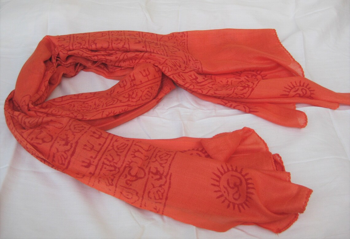 Prayer Scarf/ Om Scarf/ Gautam Buddha Scarf/ Cotton Scarf/ Etsy