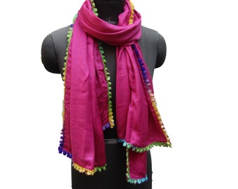 Purplish pink scarf/ plain scarf/ lace scarf/ trendy scarf/ fashion scarf/  light weight scarf/ viscose scarf/ gift scarf / gift ideas.