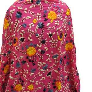 Szalik Phulkari/ szalik Phulkari dupatta/ szalik z żorżety/ szalik/ szalik wielokolorowy/ haftowany dupatta/ szalik na prezent/ pomysły na prezent.