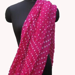 Tie and dye scarf/ banjara scarf/ magenta/ pink scarf/ bandhani scarf/  silk scarf/ fashion  scarf/ gift scarf / gift ideas.