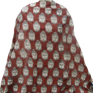Gautam Buddha scarf/ cotton scarf/ maroon scarf/ dupatta/ meditation scarf/ fashion scarf/ gift scarf / gift ideas.