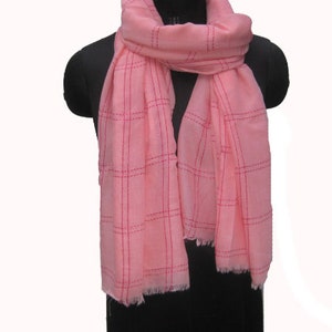 rosa Schal/ Karo Schal/ gestreifter Schal/ Unisex Schal/ Baumwollschal/ für Ihn/ Schal/ Geschenkideen.