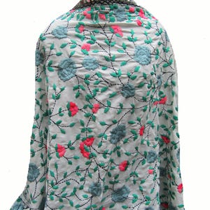 Szalik Phulkari/ szalik Phulkari dupatta/ szalik z żorżety/ szalik/ szalik wielokolorowy/ haftowany dupatta/ szalik na prezent/ pomysły na prezent.