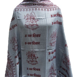 Prayer scarf/ Om scarf/ Shiva scarf/ cotton scarf/  alphabet scarf/ meditation scarf/ yoga scarf/ gift scarf / gift ideas.