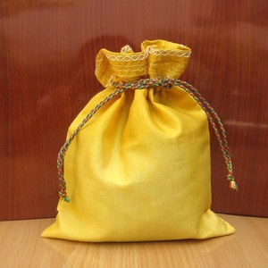 10 pcs.Draw string bags/ return gift bags/Gift bags/ silk  bags/ party bags/ multi purpose bags.