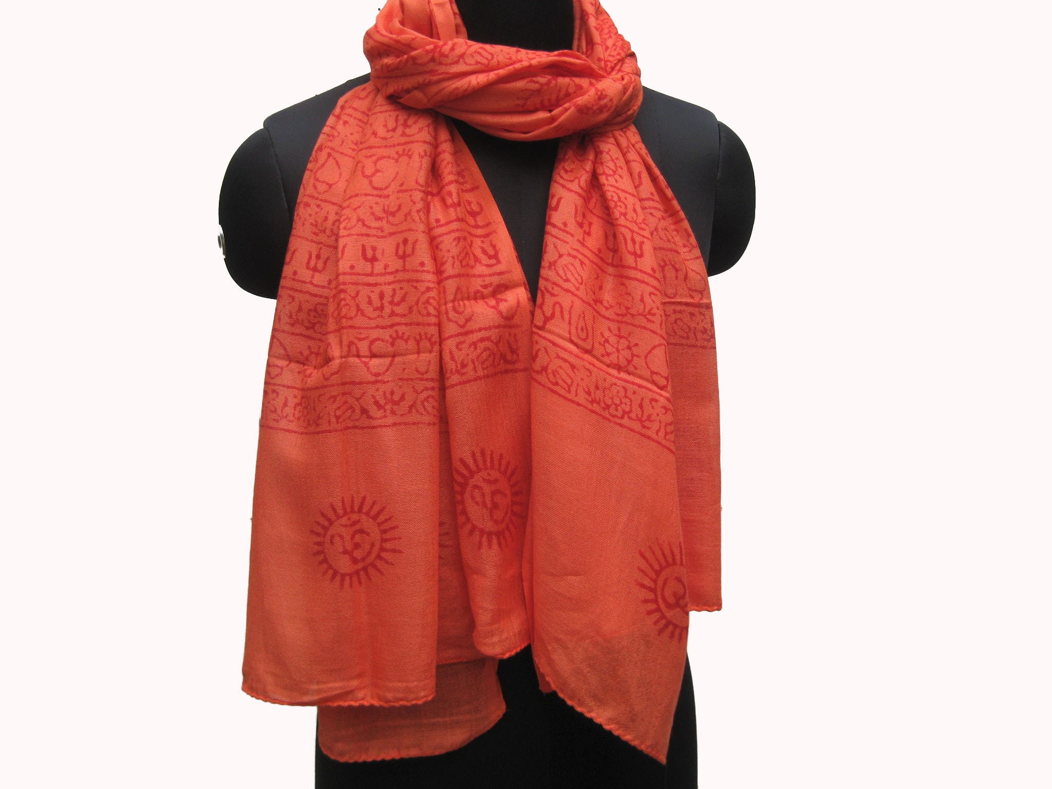 Prayer scarf/ Om scarf/ Gautam Buddha scarf/ cotton scarf/ Etsy