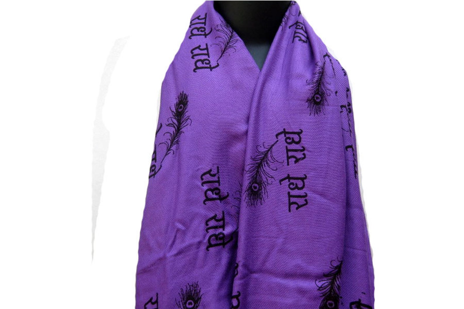 Buy Radhe Krishna Scarf/ Block Print Scarf/ Purple Scarf/ Cotton Online ...