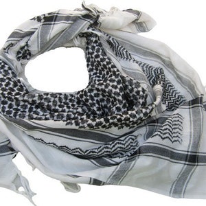 Men scarf/ check scarf/ white and black scarf / cotton scarf/ square scarf/  large scarf/ tassel scarf/ scarf/ gift ideas.