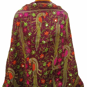 Phulkari scarf/ phulkari dupatta/ madhubani scarf/ chanderi scarf/ wrap/ multicolored scarf/  embroidered dupatta/ gift scarf / gift ideas.