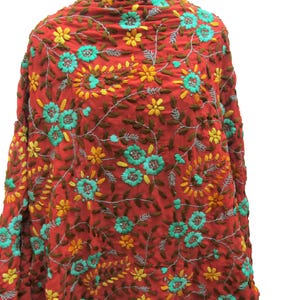 Phulkari Schal/ Phulkari Dupatta/ Georgette Schal/ Schal/ mehrfarbiger Schal/ bestickter Dupatta/ Geschenkschal/ Geschenkideen.