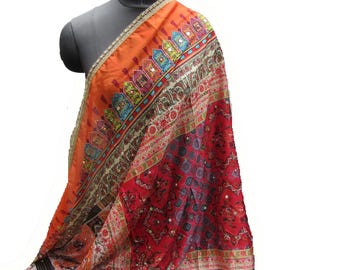 Ethnic scarf/ multicolored scarf/ dupatta/ mirror dupatta scarf/ Indian Pakistani dupatta/ fashion  scarf/ gift scarf/gift ideas.