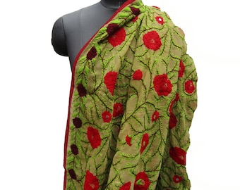 Phulkari scarf/ phulkari dupatta/ georgette scarf/ scarf/  multicolored scarf/  embroidered dupatta/ gift scarf / gift ideas.