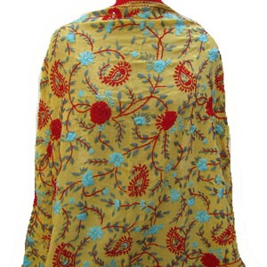 Szalik Phulkari/ szalik Phulkari dupatta/ szalik z żorżety/ szalik/ szalik wielokolorowy/ haftowany dupatta/ szalik na prezent/ pomysły na prezent.