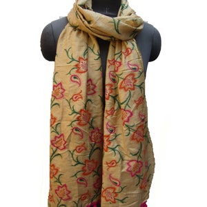 Hand printed scarf/ multicolored  scarf/ handloom silk scarf/  tribal motifs scarf/ multi colored scarf/ gift scarf / gift ideas.