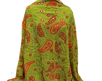 Phulkari scarf/ phulkari dupatta/ georgette scarf/ scarf/  multicolored scarf/  embroidered dupatta/ gift scarf / gift ideas.