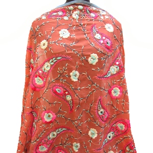 Szalik Phulkari/chusta Phulkari/chusta z żorżety/chusta/chusta wielokolorowa/chusta haftowana/chusta na prezent/pomysły na prezent.
