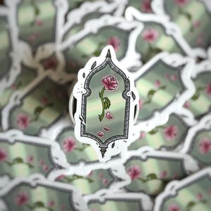 Doorzichtige vinylsticker Betoverde roos