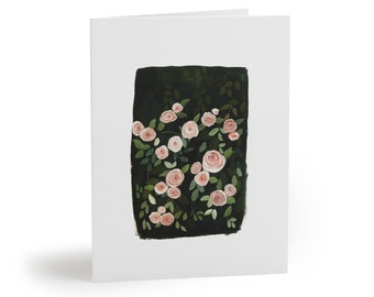Pink Roses Greeting cards, Valentine's Day card, Mother's Day card, Birthday card (8, 16, and 24 pcs)