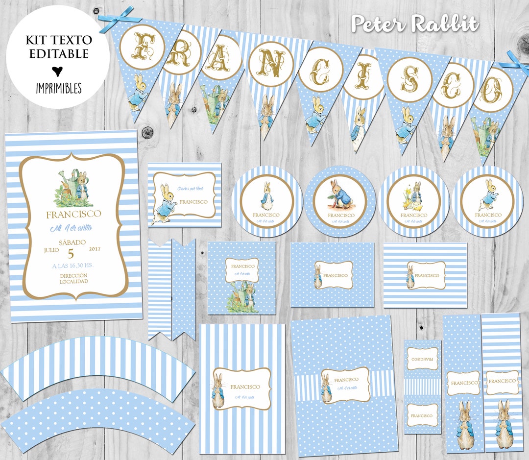 Editable Peter Rabbit Kid's Printable Kit. Party Kit Editable Birthday ...