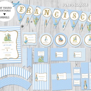 Editable Peter Rabbit Kid&#39;s Printable Kit.  party  kit editable birthday boy
