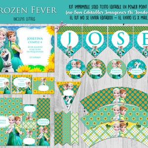 Printable kit Frozen Fever Editable  birtdhay party