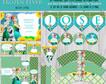 Frozen Fever printbare kit met bewerkbare teksten! afdrukbare kit bewerkbare verjaardag disney