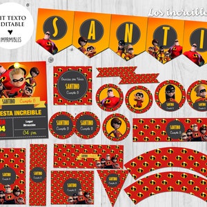 The Incredibles Printable Kit With Editable Texts! candy bar party birthday
